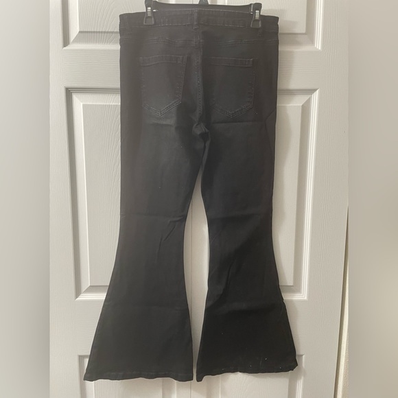 Black flare jeans size 14, new vintage - Picture 4 of 6